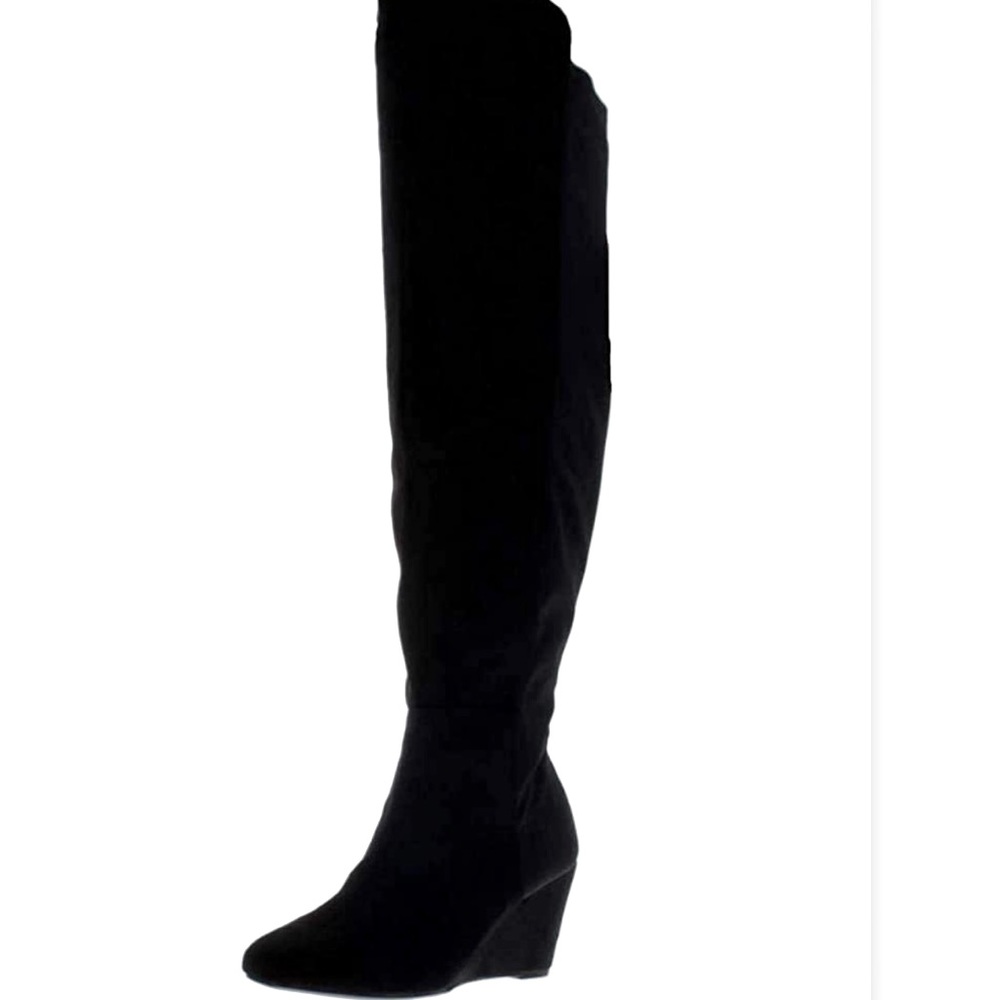 ZIGI SOHO Faux Suede Almond Toe Knee-High Boots